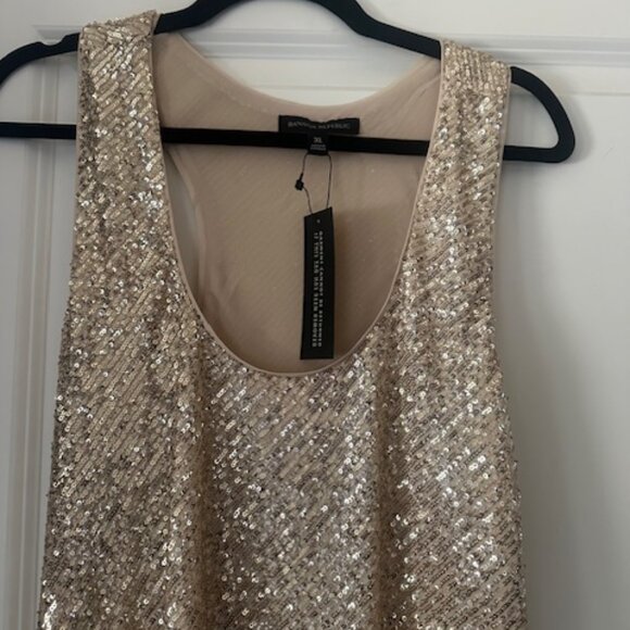 Brand New Banana Republic Gold Sequin Maxi Dress - XL - Picture 2 of 5